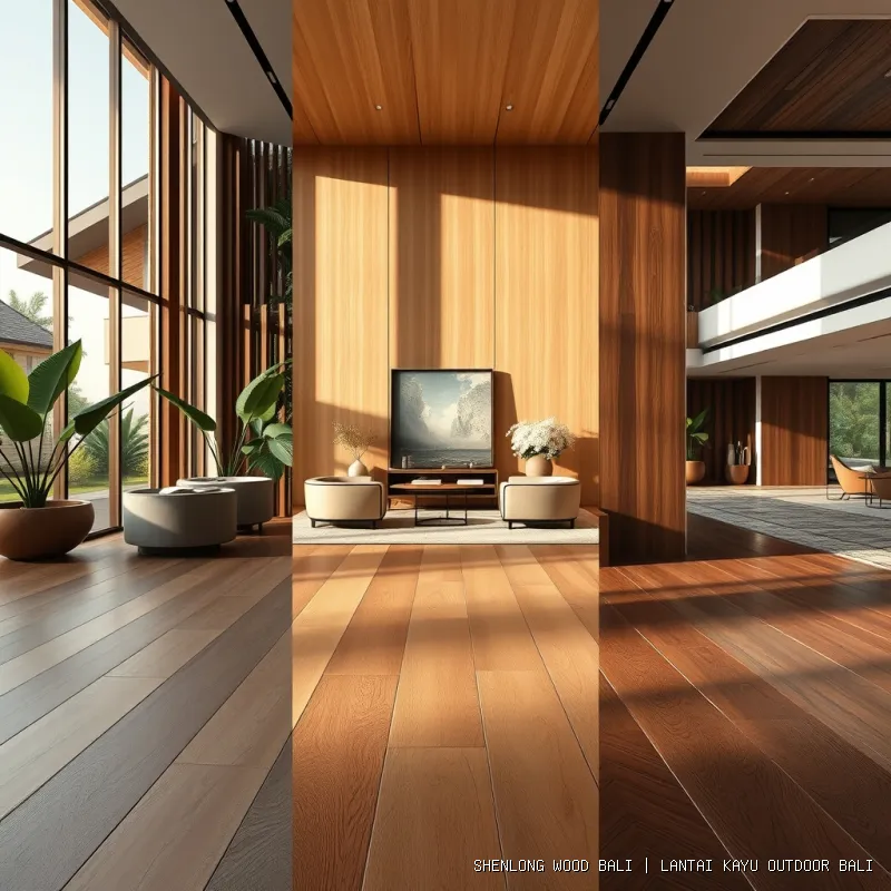 lantai kayu outdoor Bali