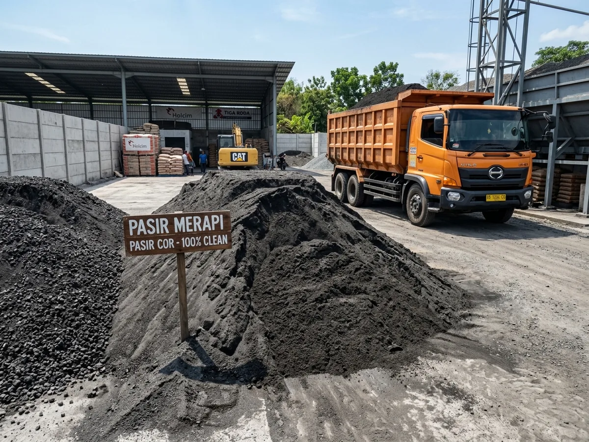 Jual Pasir Merapi Jogja Asli Cor & Pasang – Harga per Truk & M3 Jaminan Bak Murni